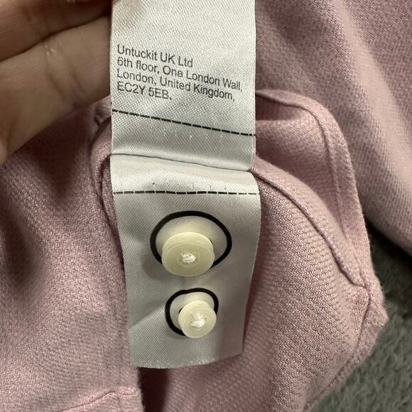 UNTUCKit Men's Large Pink Button-Up Long Sleeve Shirt Casual Soft Office Work - Picture 7 of 8